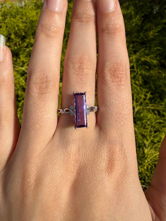 Amethyst and Diamond Fashion Ring
