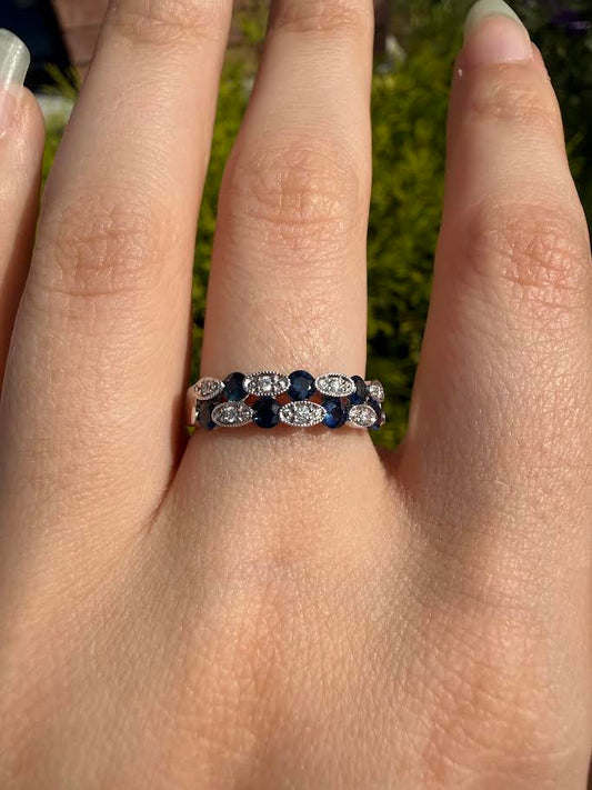 Diamond & Sapphire Band