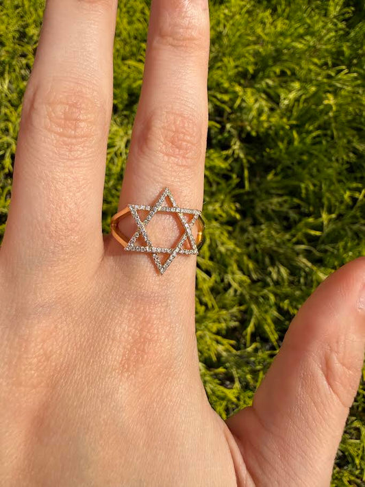 Diamond Jewish Star Fashion Ring