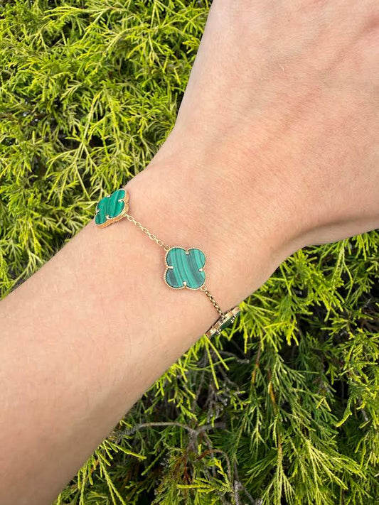 Green Clover Station Bracelet