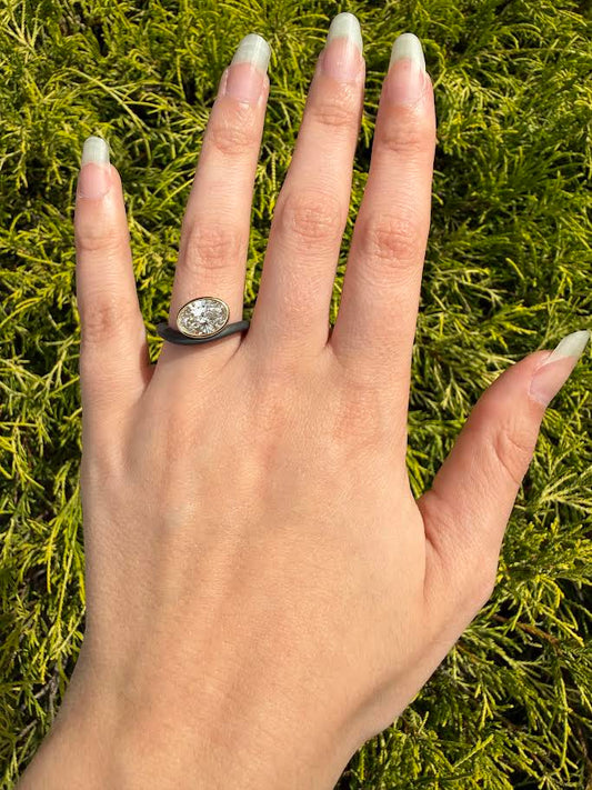 2 CT TW. Abstract Oval Lab-Grown Diamond Fashion Ring