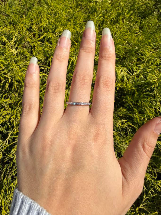 0.11 CTW Channel-Set Diamond Stackable Band