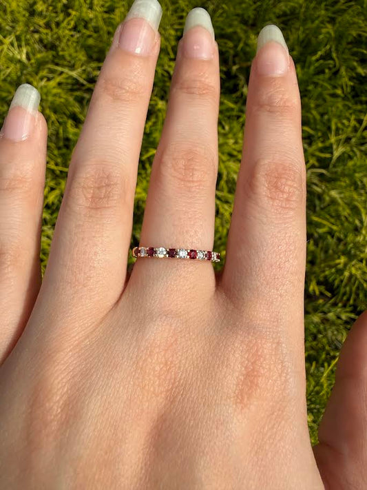 14K Yellow Gold Ruby & Diamond Ring