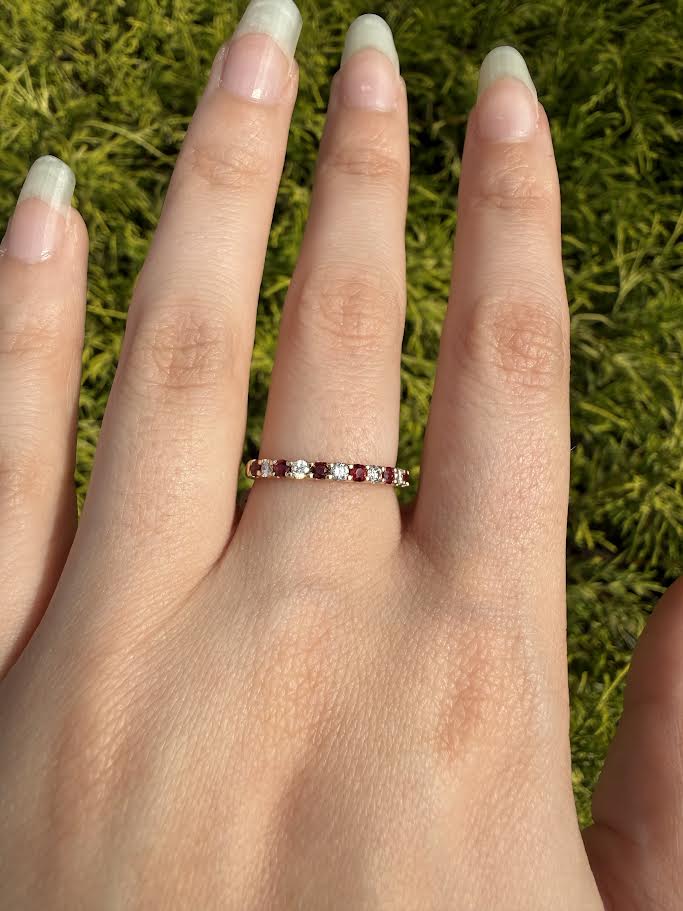 14K Yellow Gold Ruby & Diamond Ring