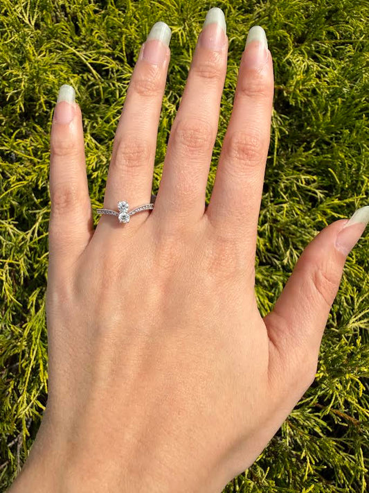 0.52 CTW Two-Stone Milgrain Diamond Ring