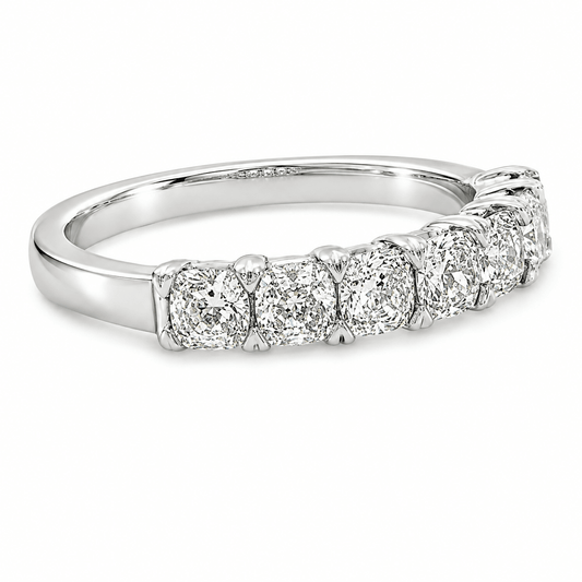 1-1/10 CT TW. Cushion-Cut Diamond Wedding Band
