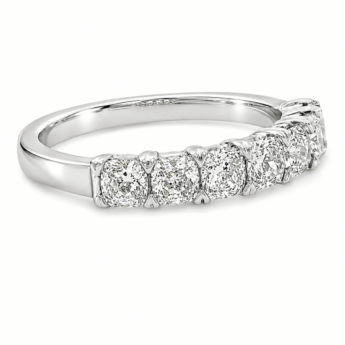 1-1/10 CT TW. Cushion-Cut Diamond Wedding Band