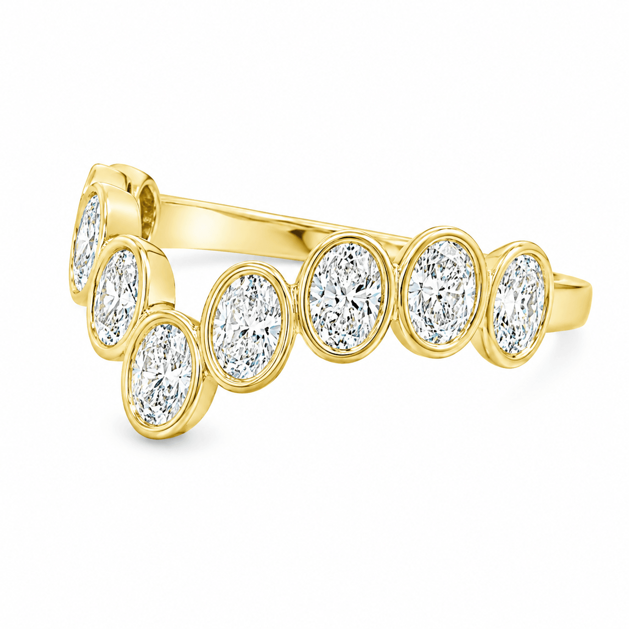 1-1/5 CT TW. Oval Lab-Grown Diamond Contour Wedding Band