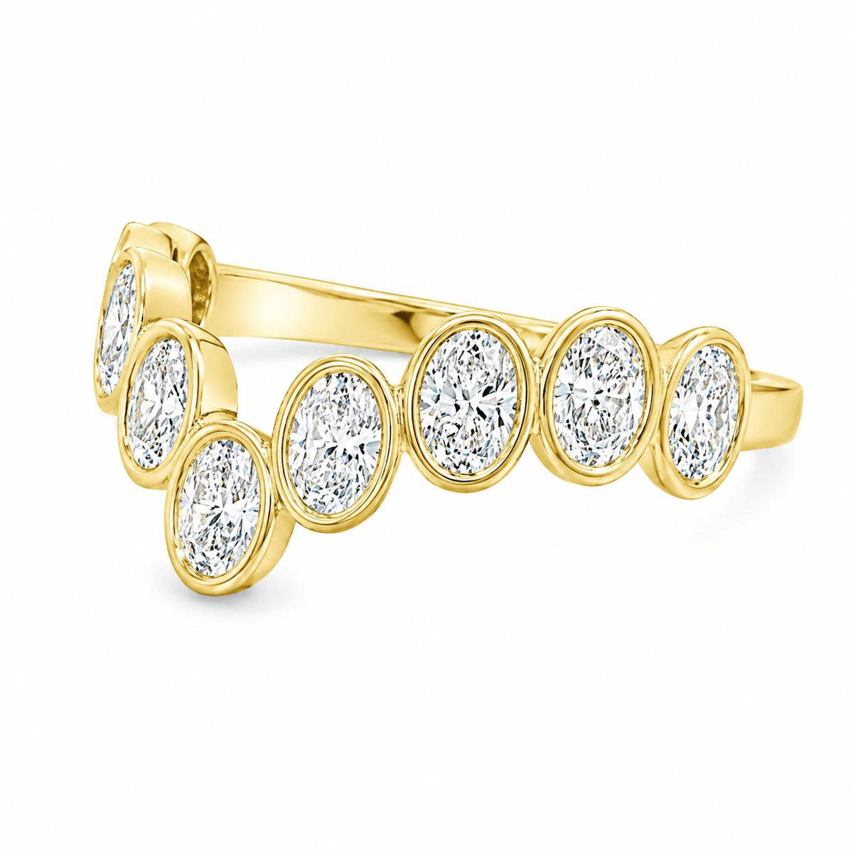 1-1/5 CT TW. Oval Lab-Grown Diamond Contour Wedding Band
