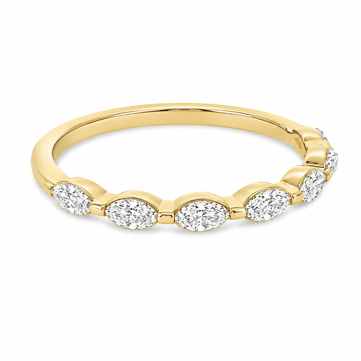 1/2 CT TW. Lab-Grown Diamond Sideways Marquise Wedding Band