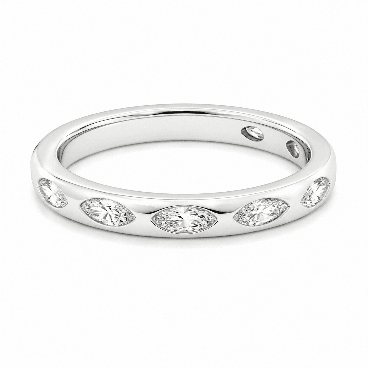 1/2 CT TW. Marquise Diamond Wedding Band