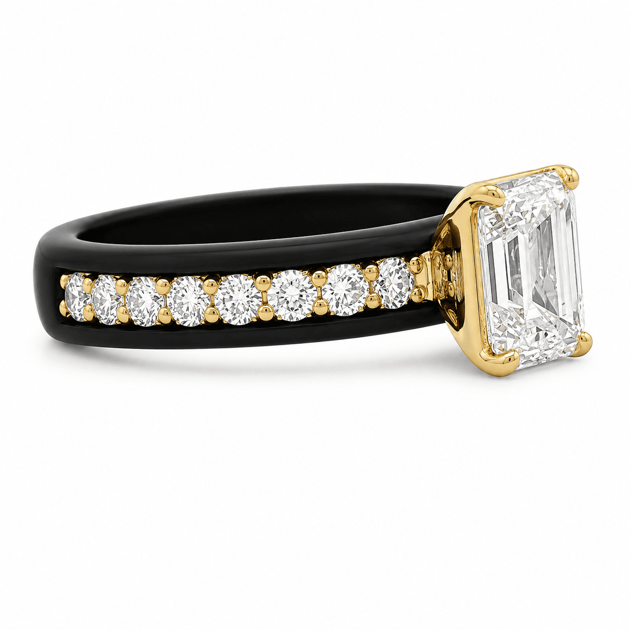1-3/5 CT TW. Emerald-Cut Lab-Grown Diamond Engagement Ring
