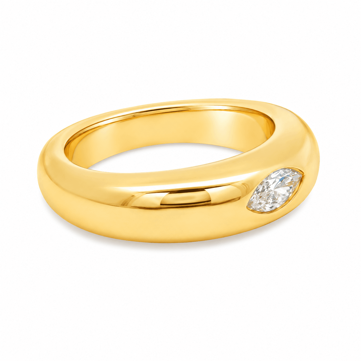 1/3 CT TW. Diamond Marquise Bezel Band