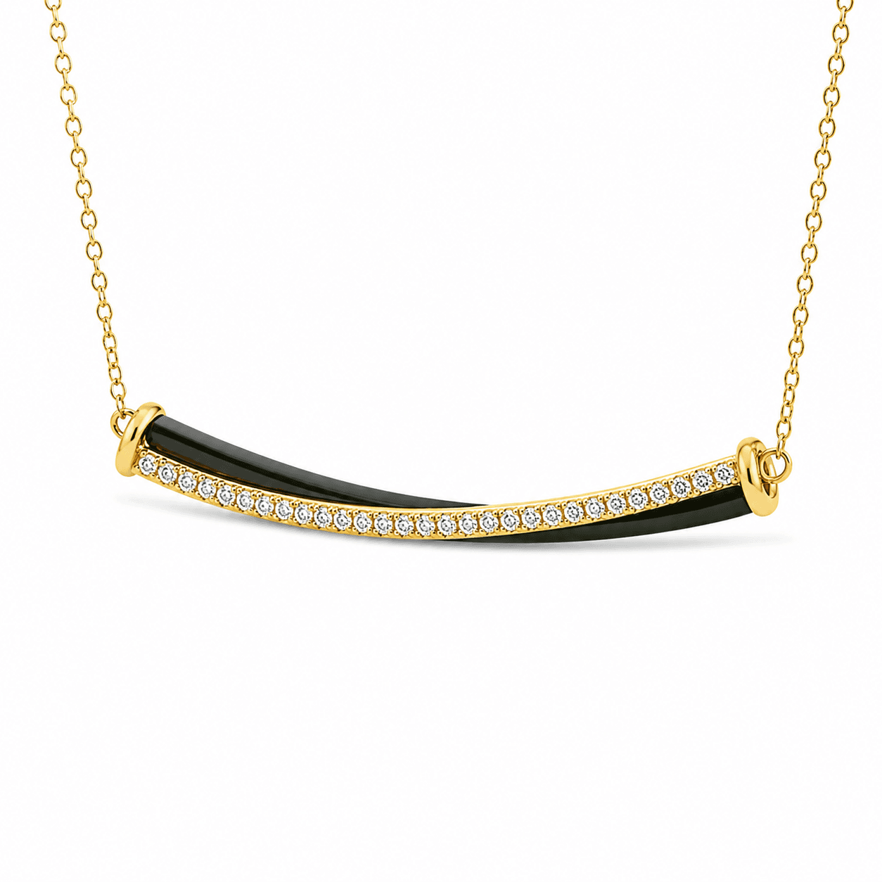 1/4 CT TW. Lab-Grown Diamond Twist Bar Necklace