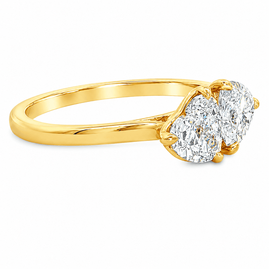 1 CT TW. Two Heart Lab-Grown Diamond Fashion Ring