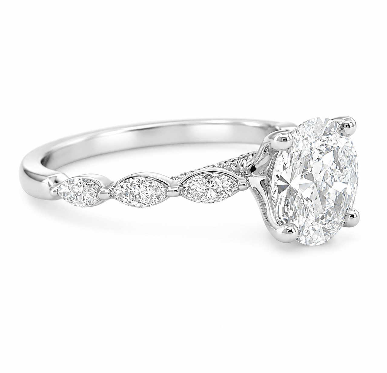 2-1/2 CT TW. Round Hidden Halo Lab-Grown Diamond Engagement Ring
