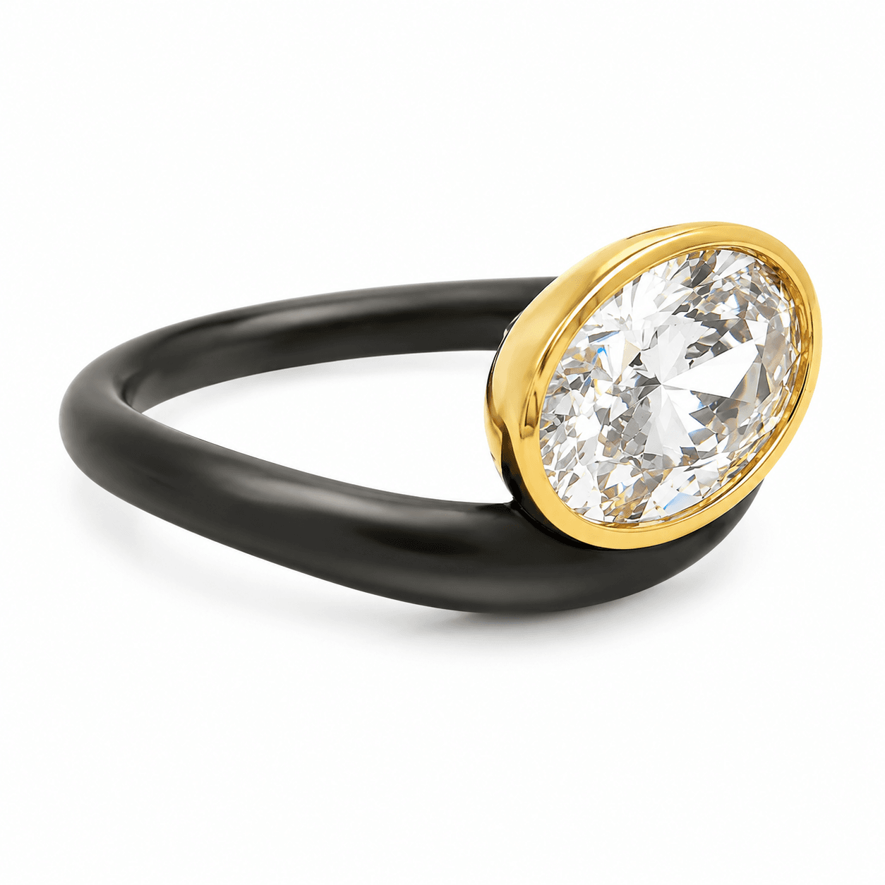 2 CT TW. Abstract Oval Lab-Grown Diamond Fashion Ring