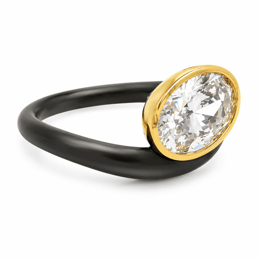 2 CT TW. Abstract Oval Lab-Grown Diamond Fashion Ring
