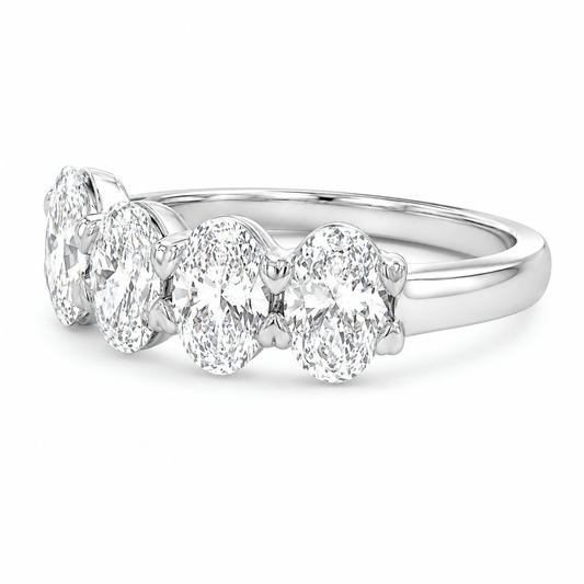 2 CT TW. Five-Stone Oval Diamond Anniversary Band