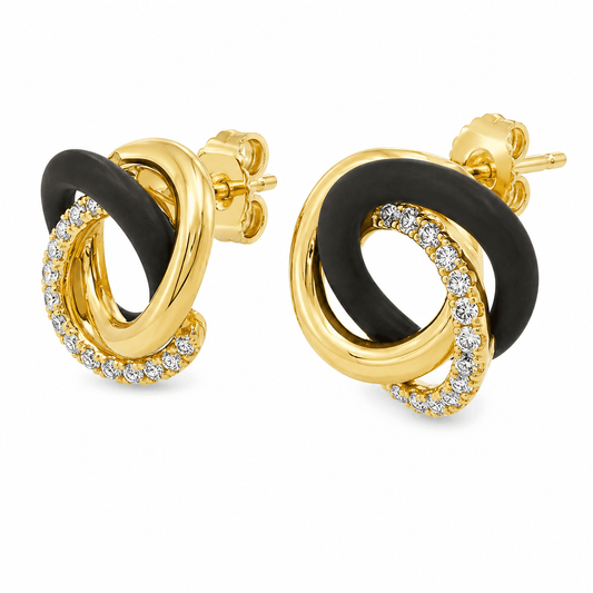 3/20 CT TW. Lab-Grown Diamond Love Knot Stud Earrings