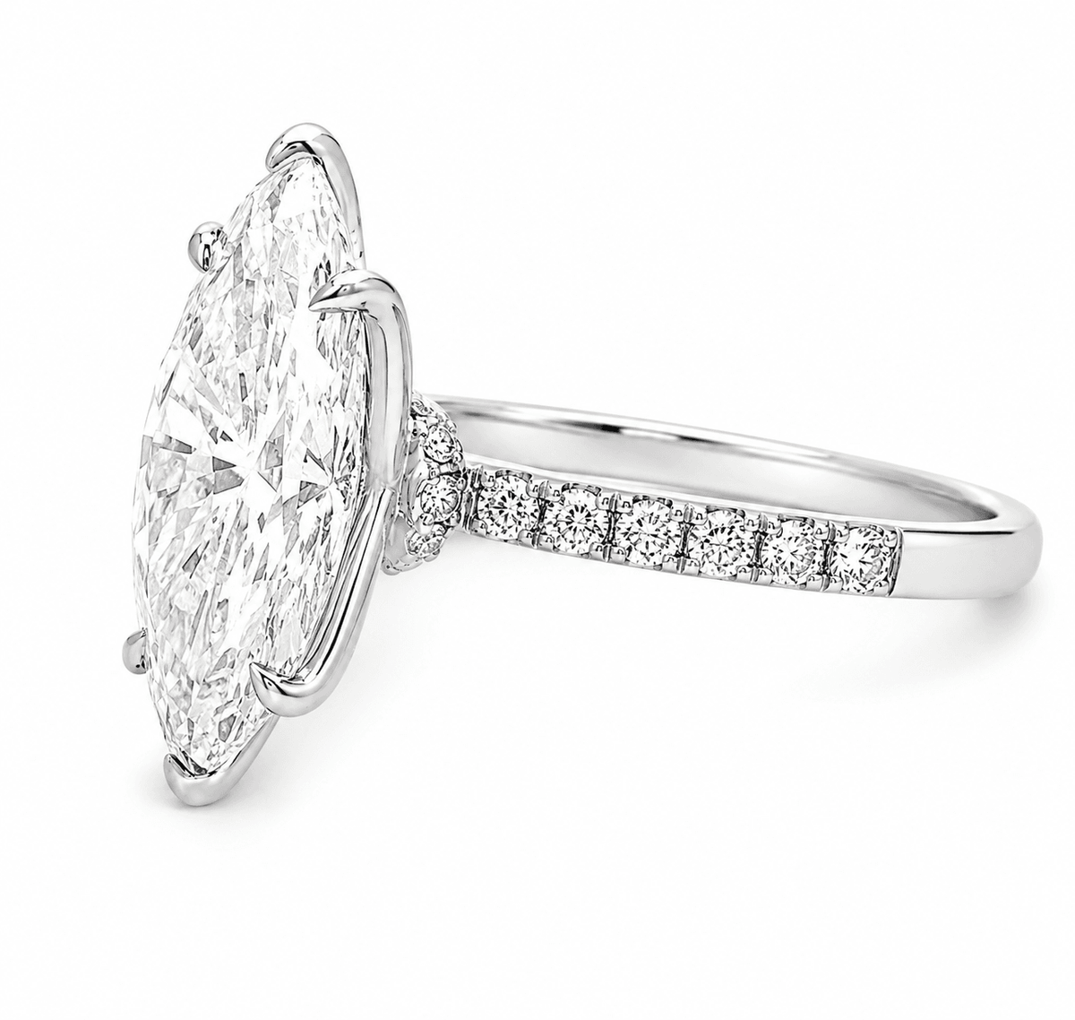 4 CTW Marquise Hidden Halo Engagement Ring