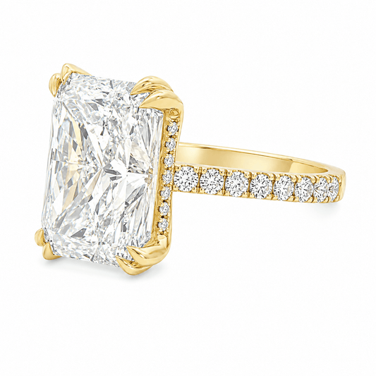 7-1/2 CT TW. Radiant-Cut Lab-Grown Diamond Hidden Halo Engagement Ring