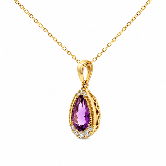 Amethyst and Diamond Pendant