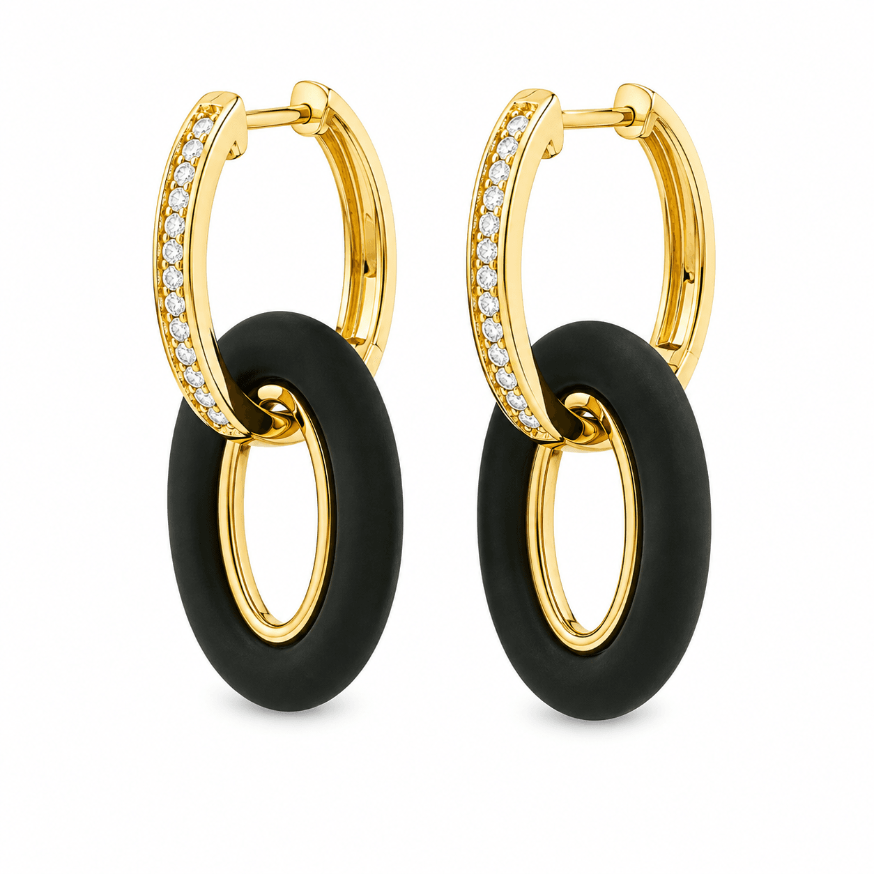 3/20 CT TW. Black Gold Lab-Grown Diamond Dangle Earrings