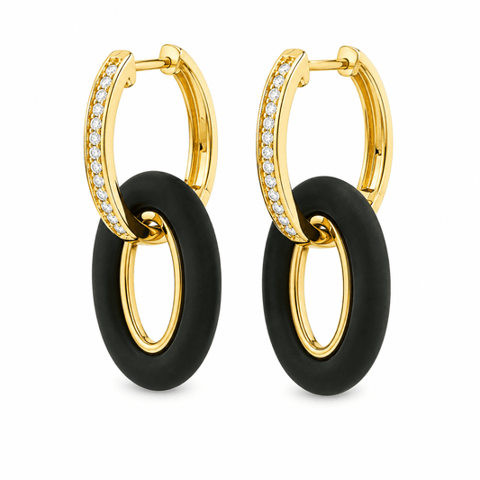 3/20 CT TW. Black Gold Lab-Grown Diamond Dangle Earrings