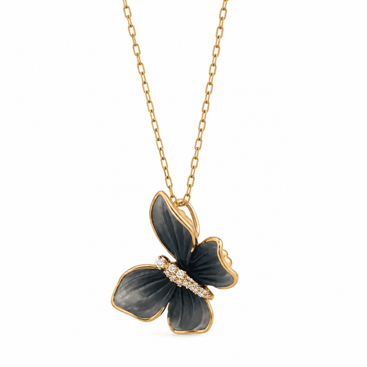 Blue Butterfly Diamond Necklace