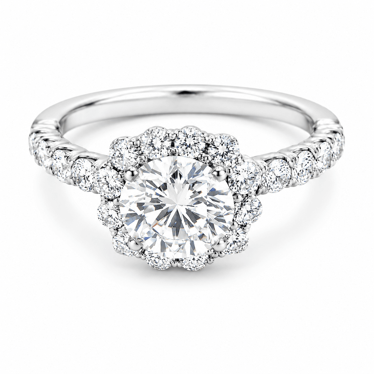 Cushion Halo Semi-Mount Engagement Ring