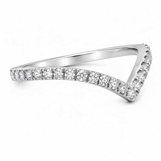 Diamond Accented V Ring