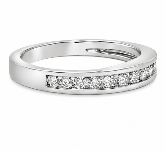 Diamond Channel-Set Wedding Band