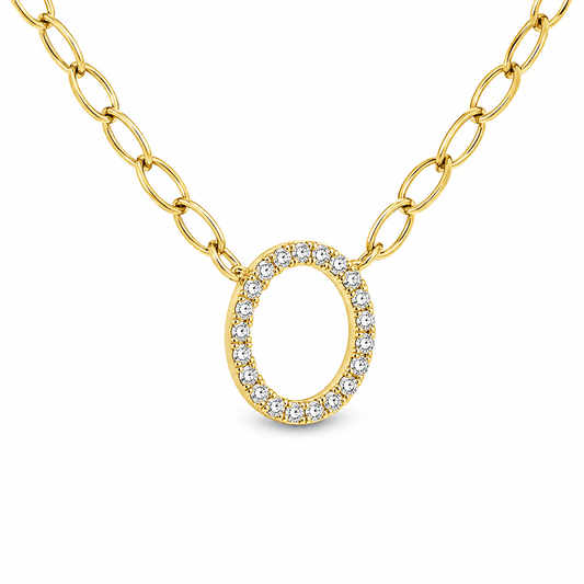 Diamond Circle Pendant Necklace