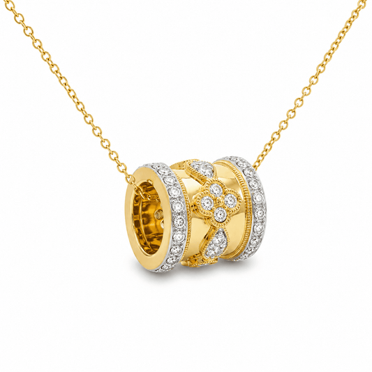 3/5 CT TW. Diamond Clover Rolling Pendant