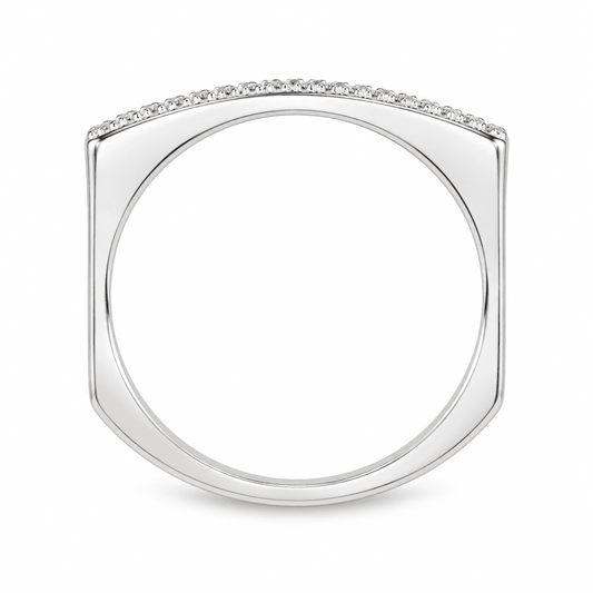 0.19 CTW Euro-Shank 3-Row Diamond Band