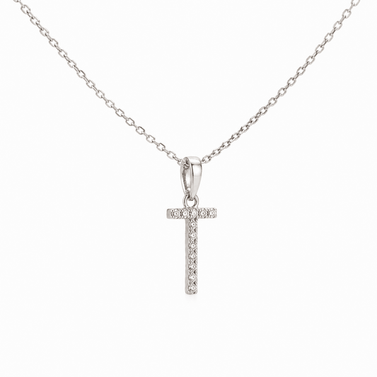 0.10 CT TW. Diamond Initial T Necklace