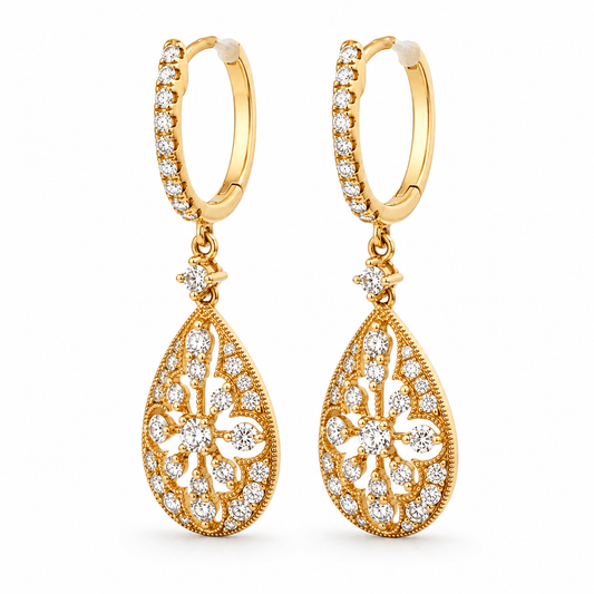 Diamond Pear-Shape Drop Earrings
