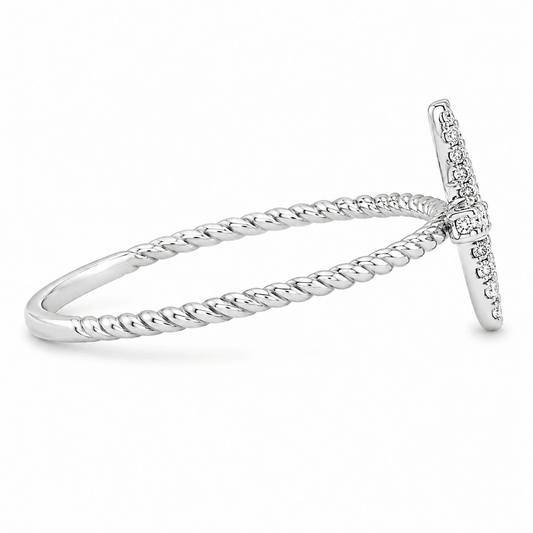 0.10 CTW Starburst Diamond Twist Ring