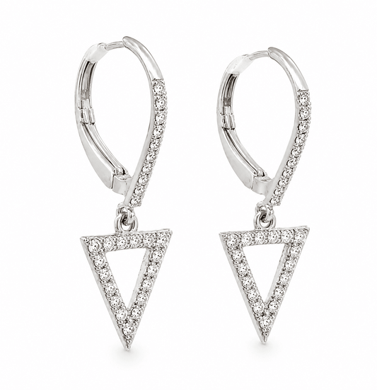 Diamond Triangle Dangle Earrings