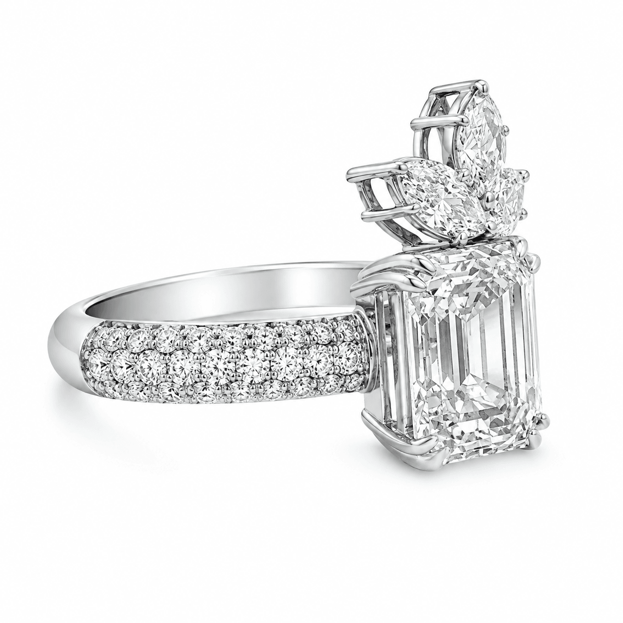 Emerald-Cut Lab-Grown Diamond Engagement Ring