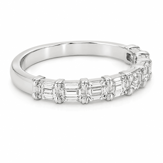 Emerald-Cut Lab Diamond Wedding Band
