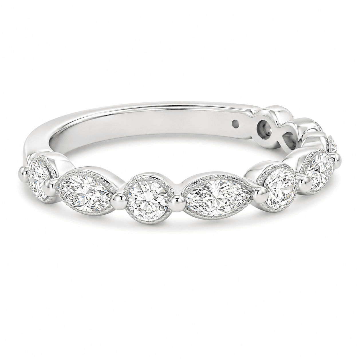 7/10 CT TW. Lab-Grown Diamond Alternating Wedding Band