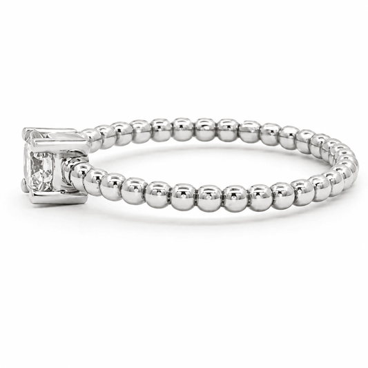 0.44 CTW Lab-Grown Solitaire Diamond Beaded Ring