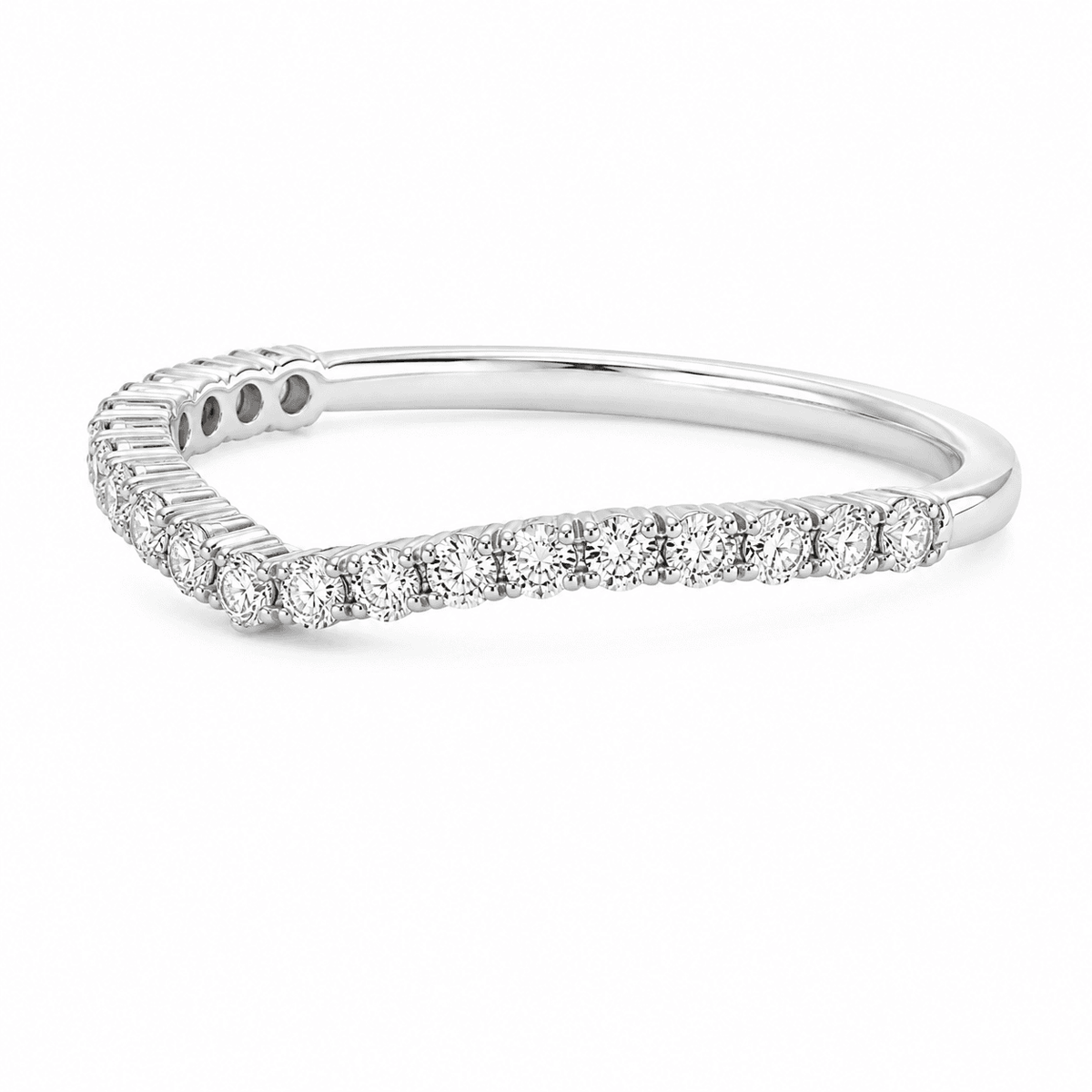 0.30 CT TW. Lab-Grown Diamond Contour Wedding Band