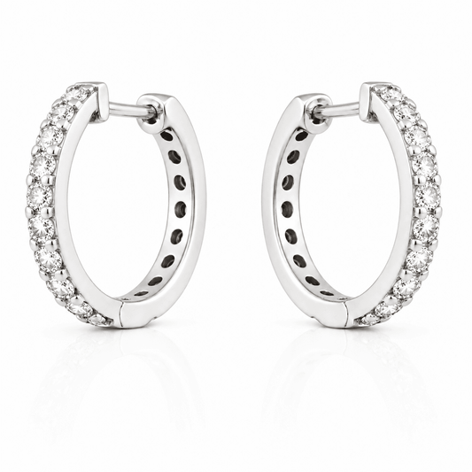 0.96 CTW Lab-Grown Diamond Hoop Earrings