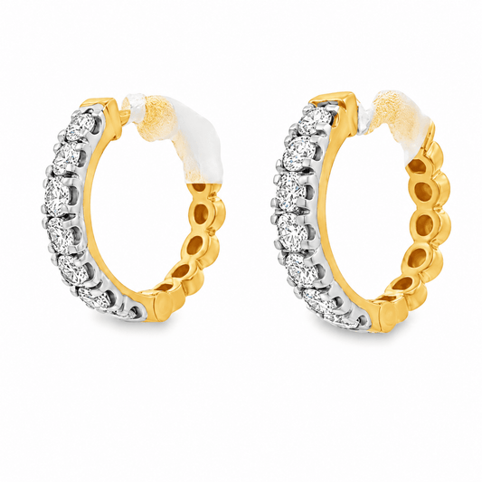 1/2 CT TW. Lab-Grown Diamond Huggie Earrings