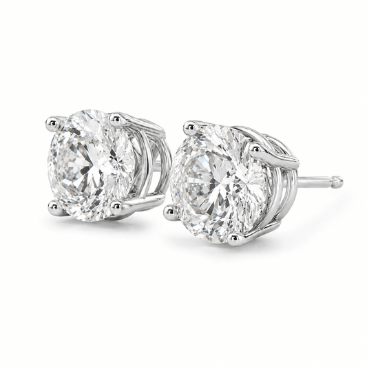 2.50 CTW Lab-Grown Round Diamond Stud Earrings