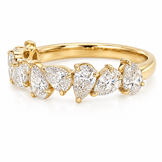 Lab-Grown Diamond Pear Wedding Band
