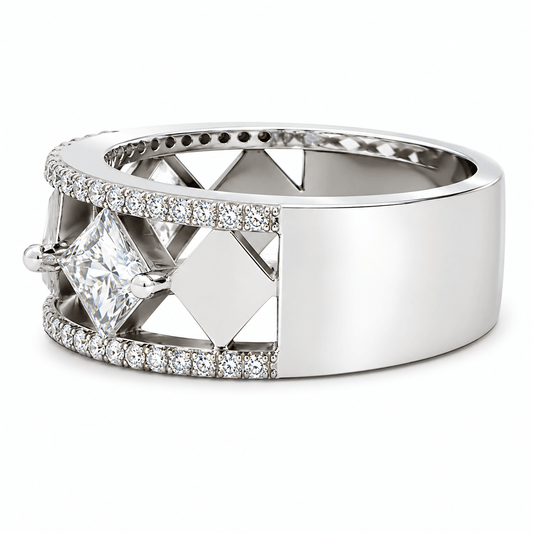 1.07 CTW Marquise Diamond & Pink Sapphire Band